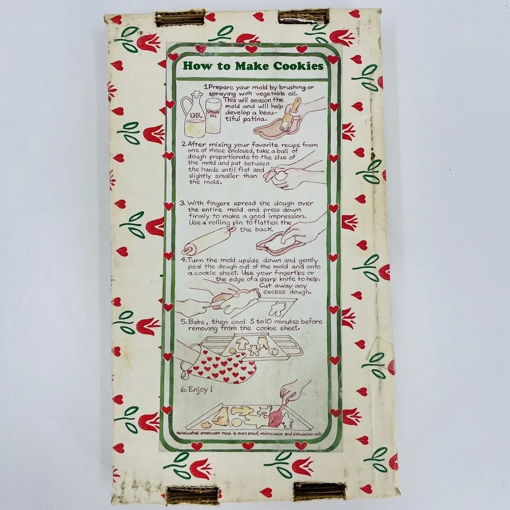 Hartstone Stoneware Cookie‎ Mold Rocking Reindeer Jingle Christmas Vintage USA